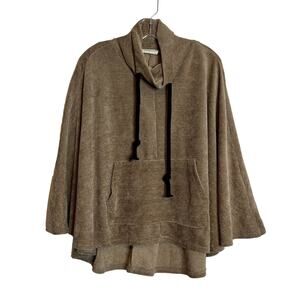 Goodnight Macaroon Cowl Neck Pullover Poncho Brown Womens Small